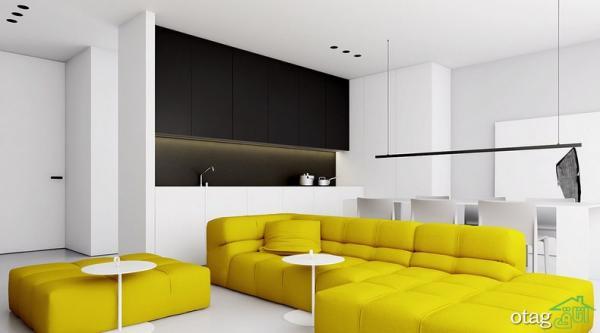 دکوراسیون سفید و زرد، آنالیز طراحی داخلی سه آپارتمان کوچک