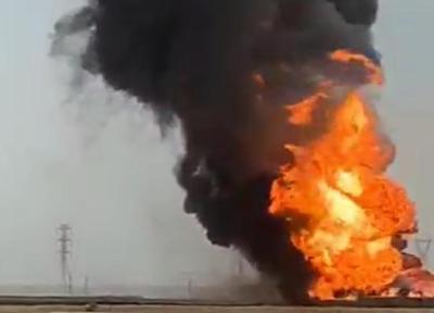 انفجار خط لوله انتقال نفت در روستای رمیص خوزستان